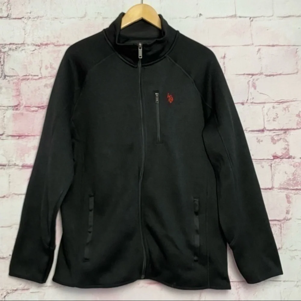 U.S.POLO ASSN Black Zip Up Sweater
